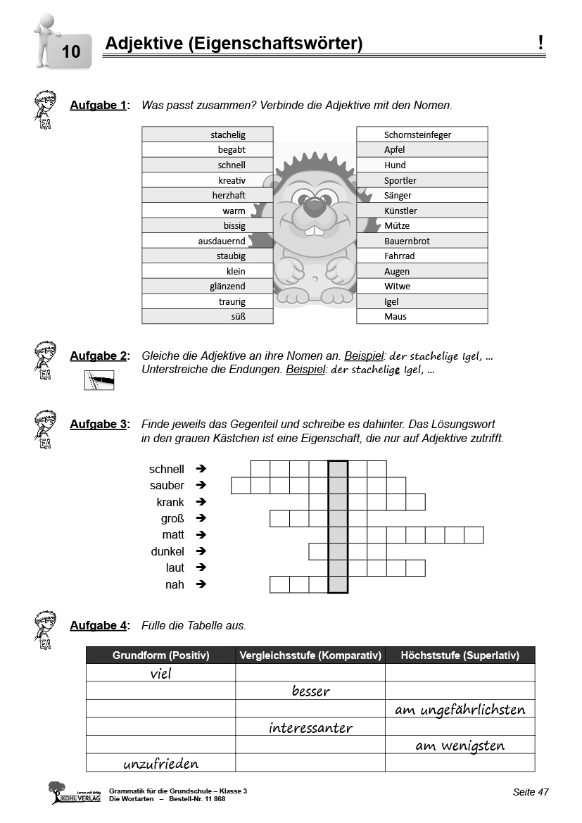 Grammatik für die Grundschule - Die Wortarten / Klasse 3