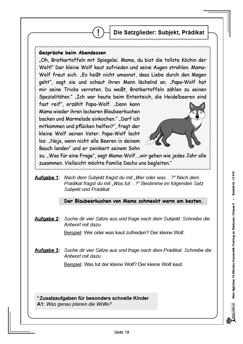 Mein tägliches 10-Minuten-Grammatik-Training an Stationen / Klasse 5