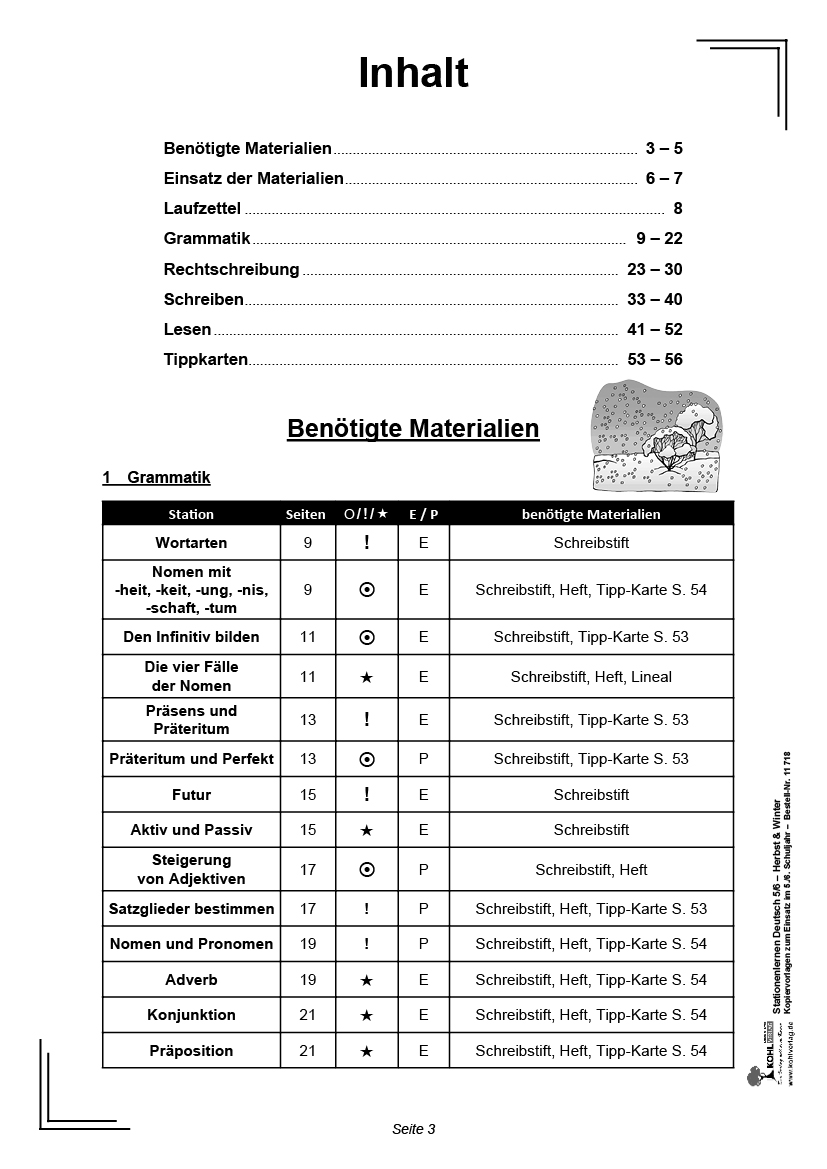 Stationenlernen Deutsch - Herbst & Winter / Klasse 5-6