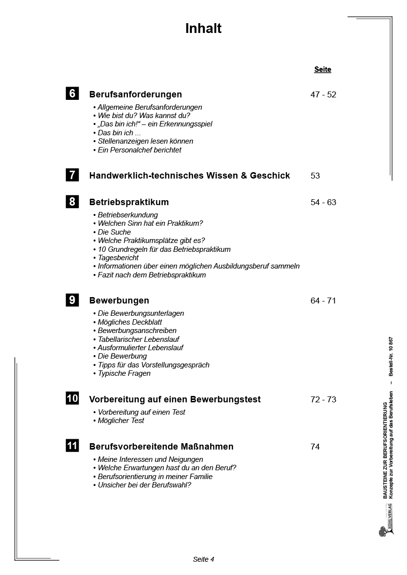 Bausteine zur Berufsorientierung