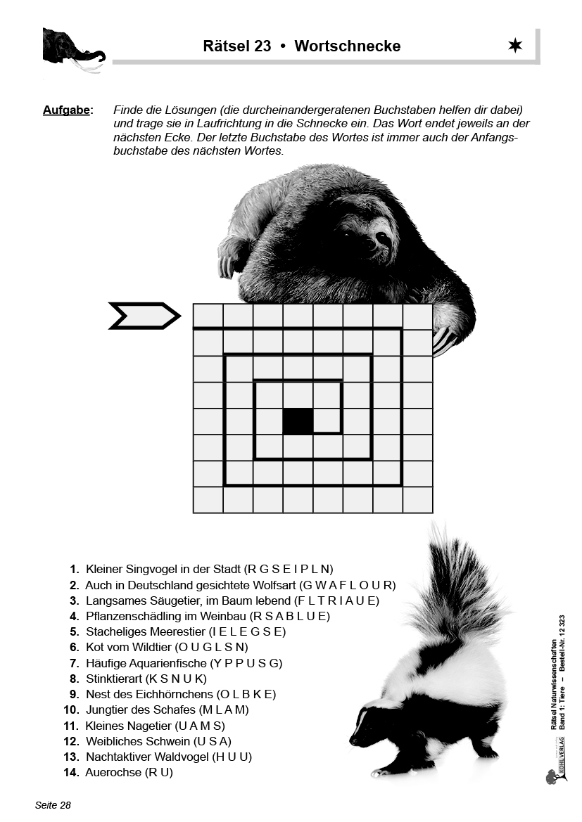 Rätsel Naturwissenschaften / Band 1: Tiere