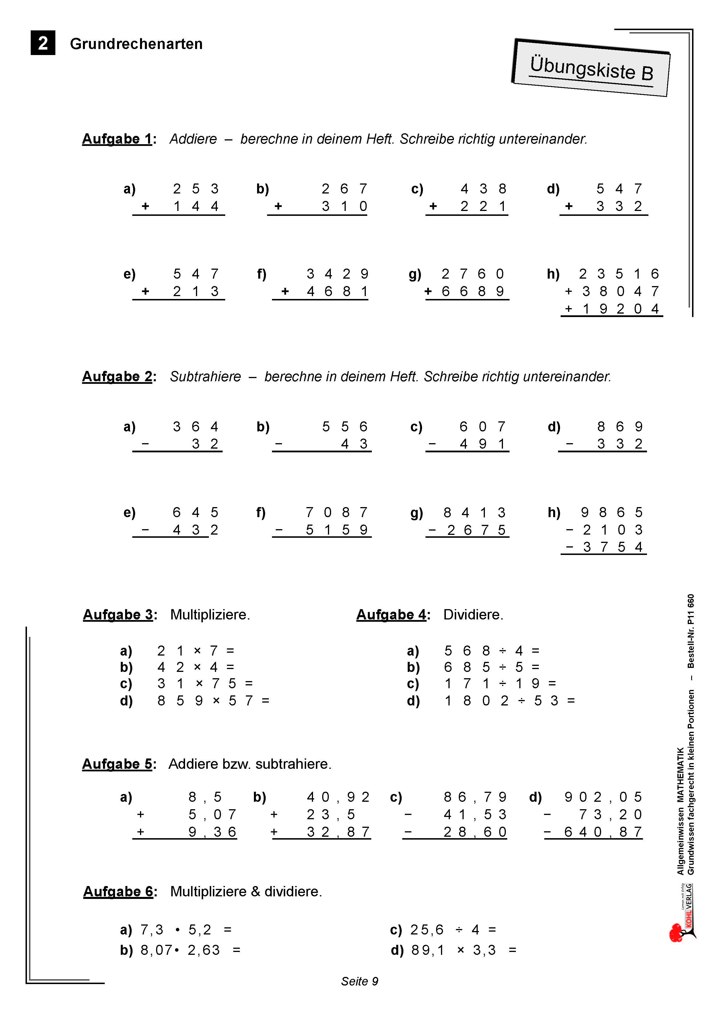 Allgemeinwissen fördern MATHEMATIK: Grundrechenarten