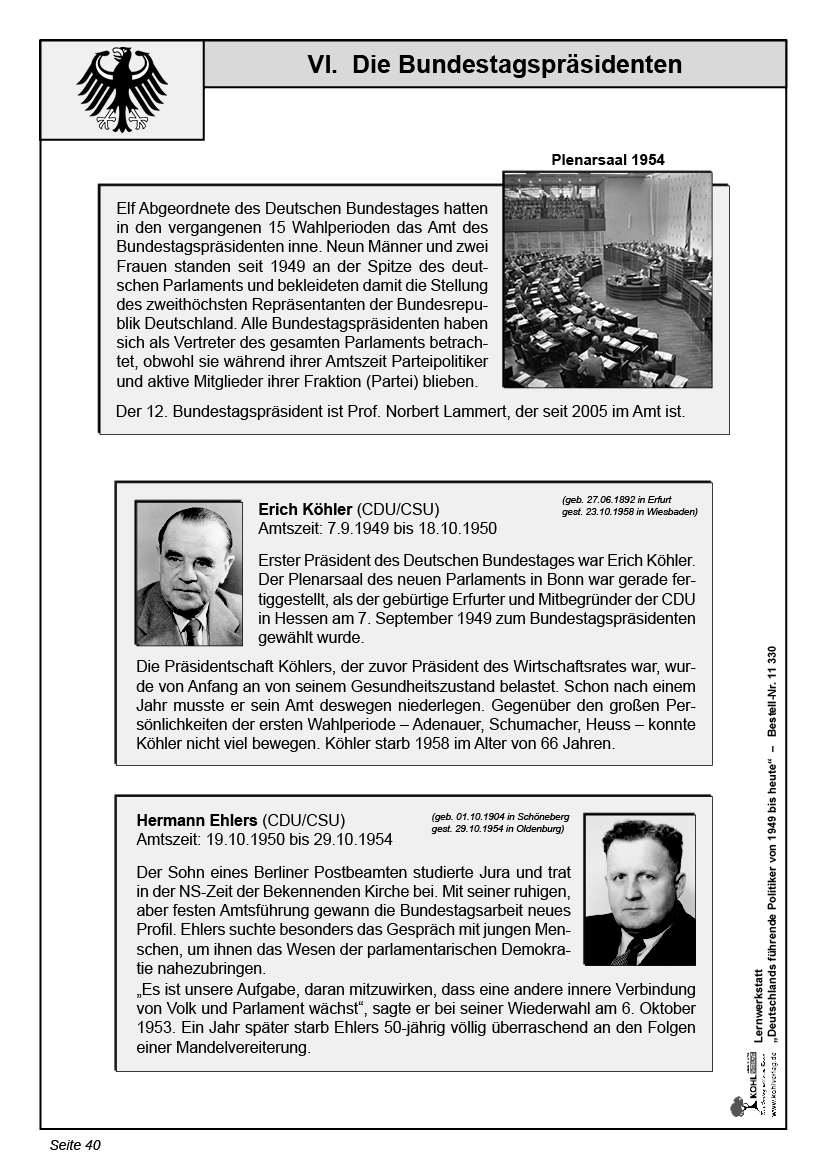Lernwerkstatt Deutschlands führende Politiker - ... von 1949 bis heute