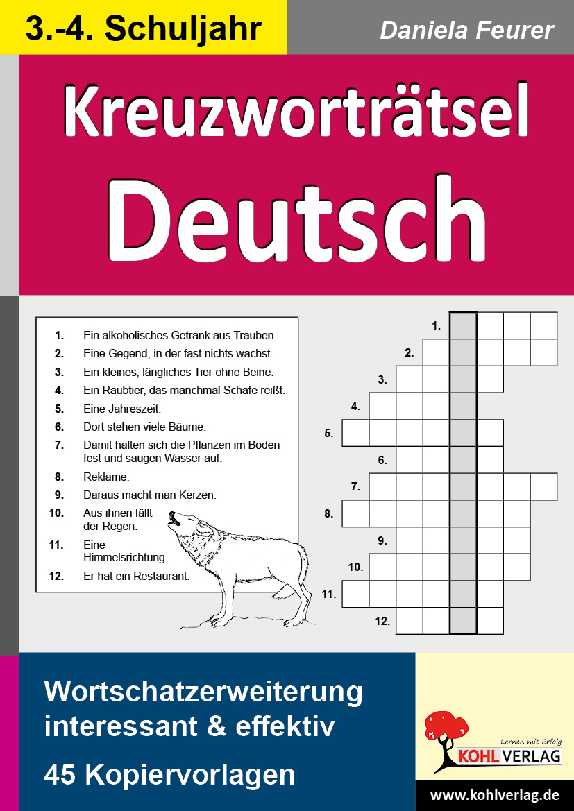 Kreuzworträtsel Deutsch / Klasse 3-4