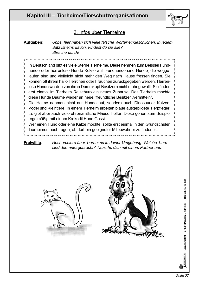 Lernwerkstatt Tier hilft Mensch ... hilft Tier Lernwerkstatt Tier hilft Mensch ... hilft Tier