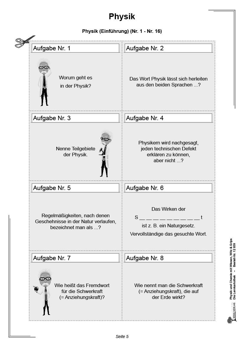 Physik und Chemie mit Wissen, Witz & Grips  -  Die Lernkartothek