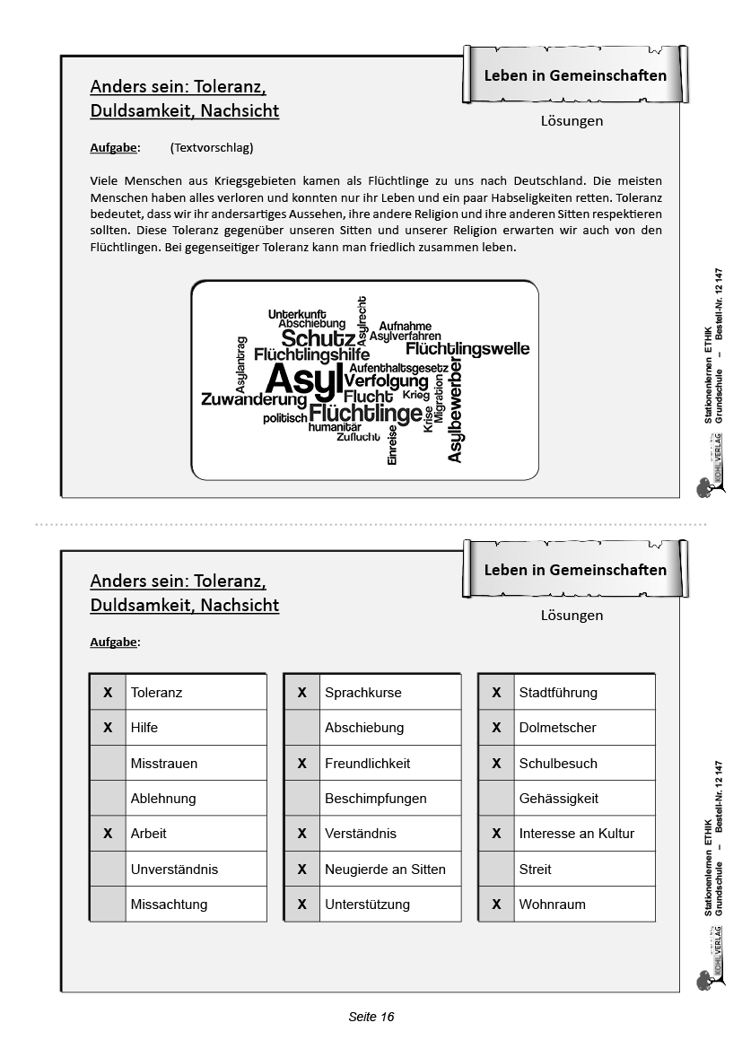 Stationenlernen Ethik / Grundschule