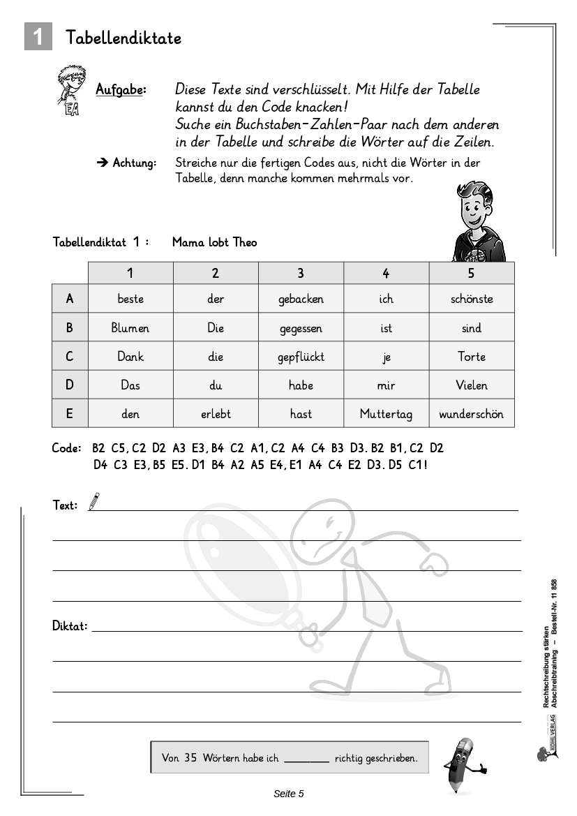 Grammatik 3. Klasse Arbeitsblätter Kostenlos Rechtschreibung stärken - Abschreibtraining / Klasse 3-4