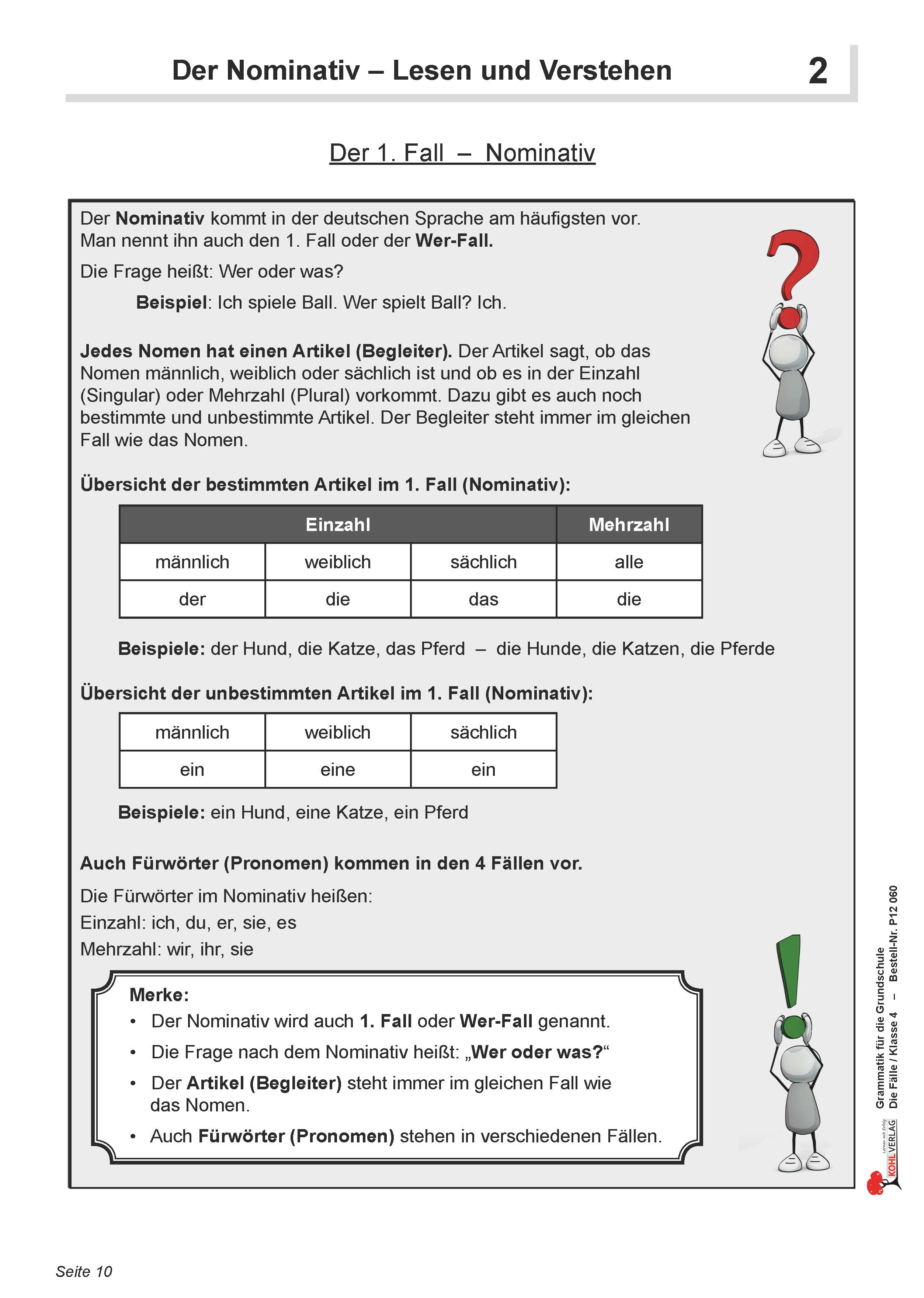 1. Fall – Nominativ - Klasse 4