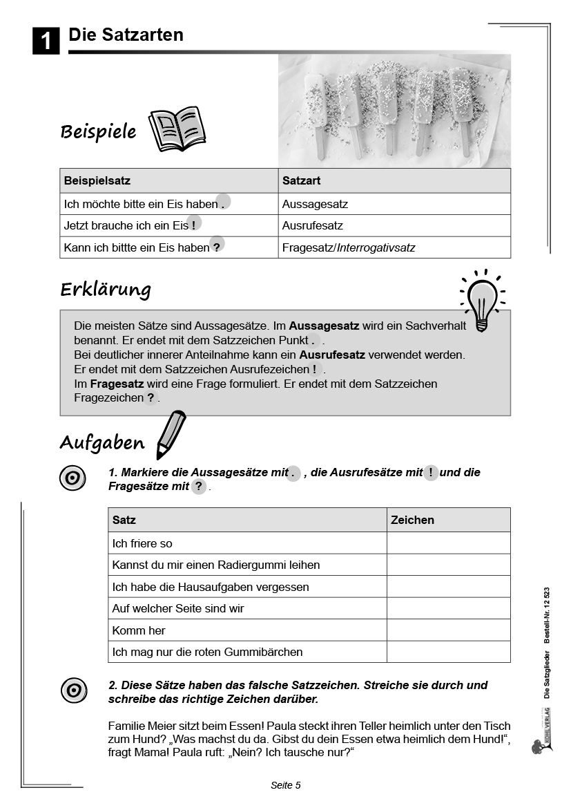 Die Satzglieder / Sekundarstufe