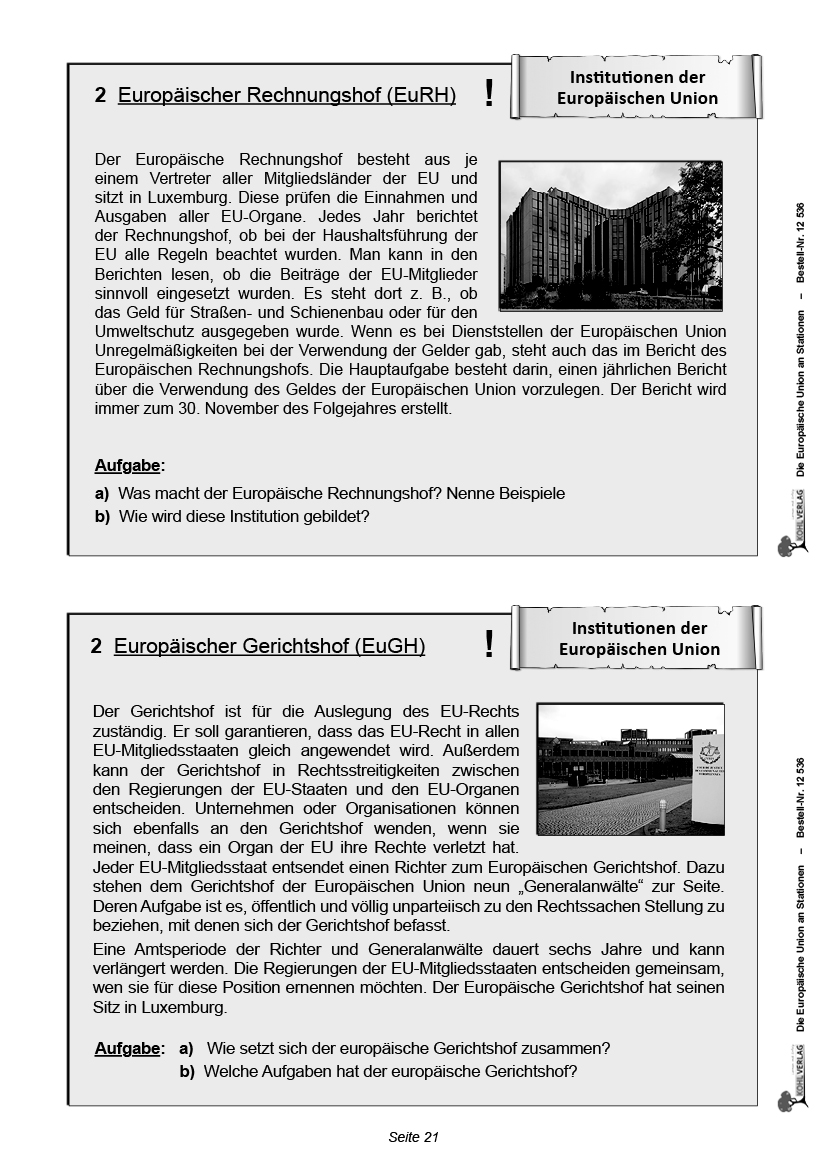 Die Europäische Union an Stationen
