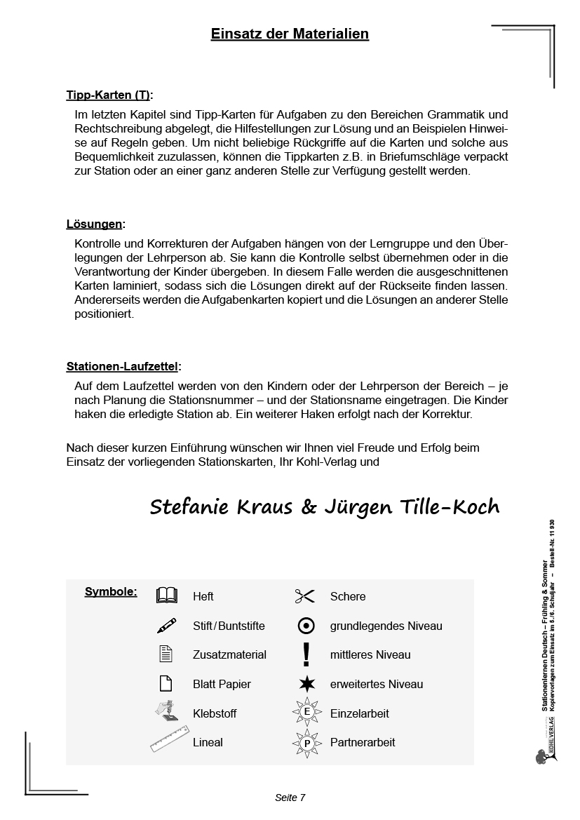 Stationenlernen Deutsch / Frühling & Sommer - Klasse 5/6