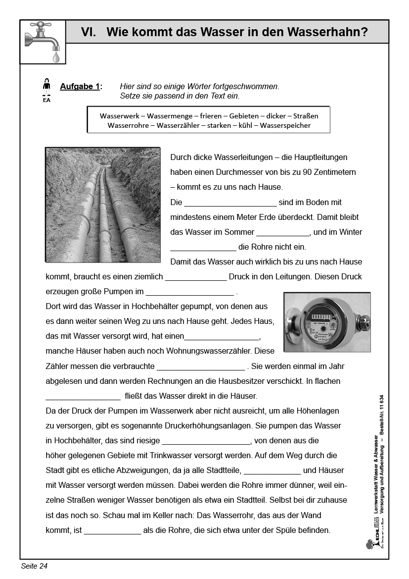 Lernwerkstatt Wasser & Abwasser - Versorgung und Aufbereitung Lernwerkstatt Wasser & Abwasser - Versorgung und Aufbereitung