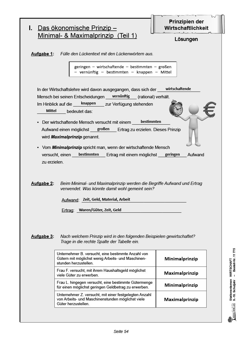 Stationenlernen Wirtschaft / Klasse 9-10