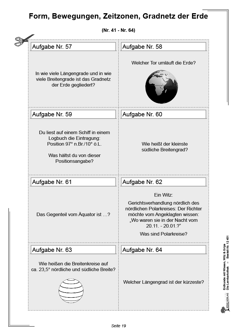 Erdkunde mit Wissen, Witz & Grips  -  Die Lernkartothek