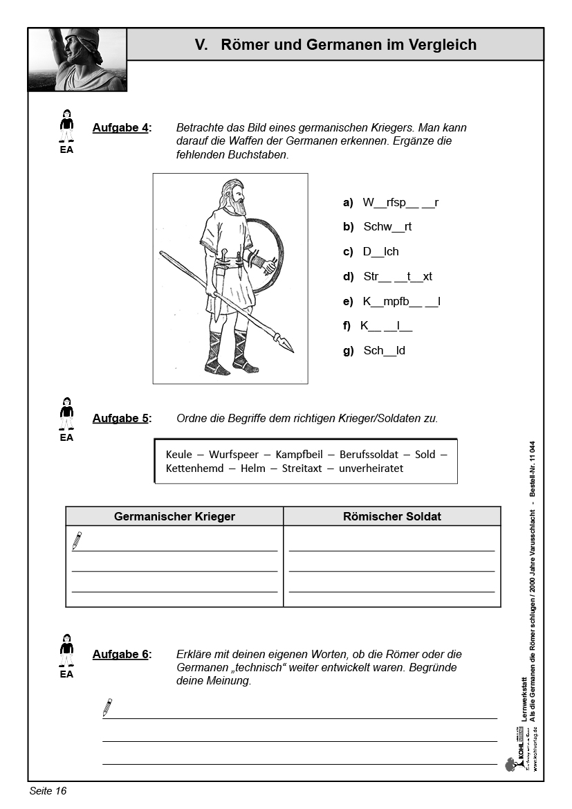 Lernwerkstatt Als die Germanen die Römer schlugen Lernwerkstatt Als die Germanen die Römer schlugen