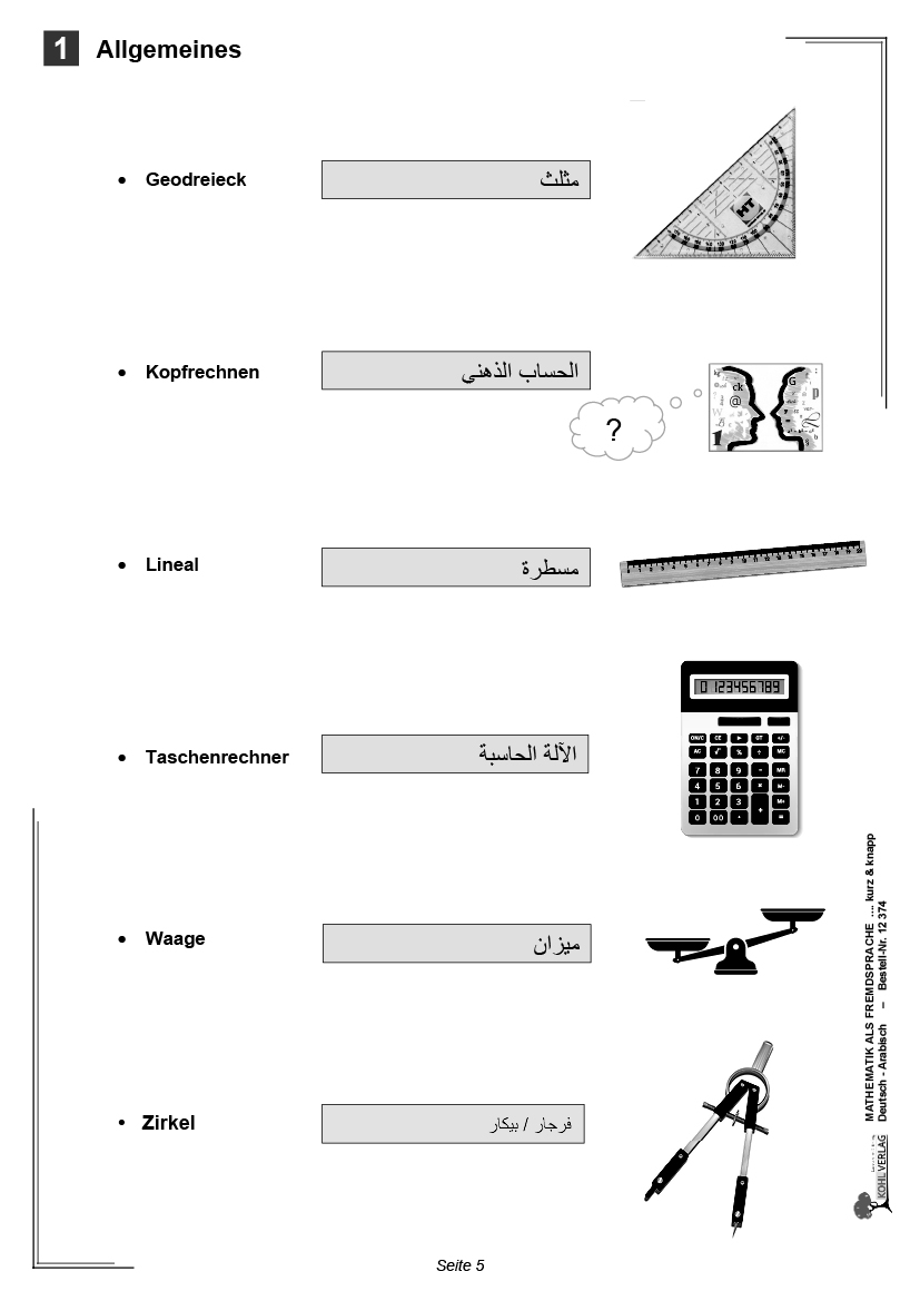 Mathematik als Fremdsprache kurz & knapp / Deutsch und Arabisch