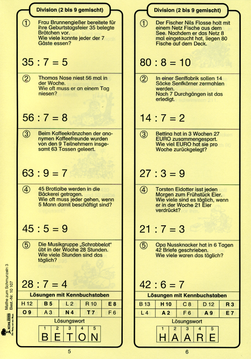 Mathe zum Schmunzeln - Mit Sachaufgaben rechnen / Klasse 3