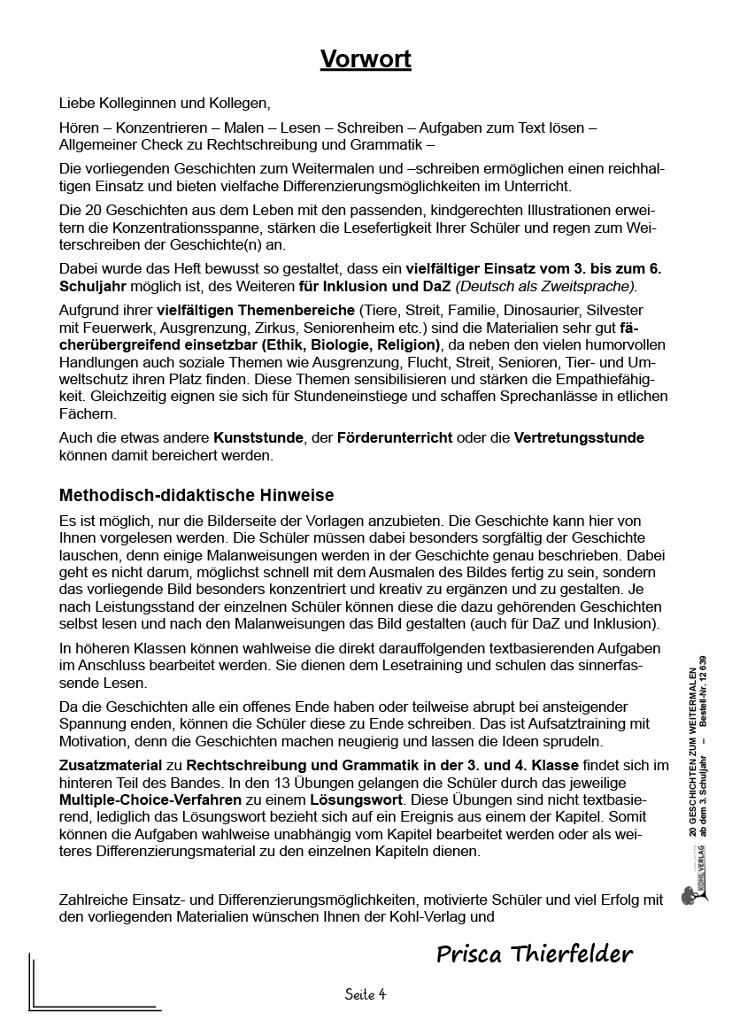 20 Geschichten zum Weitermalen / Klasse 3-6