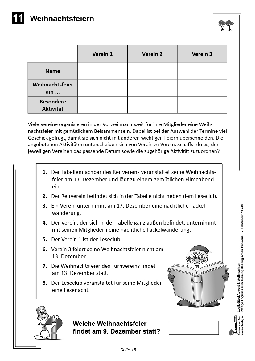 Logikrätsel Advent & Weihnachten