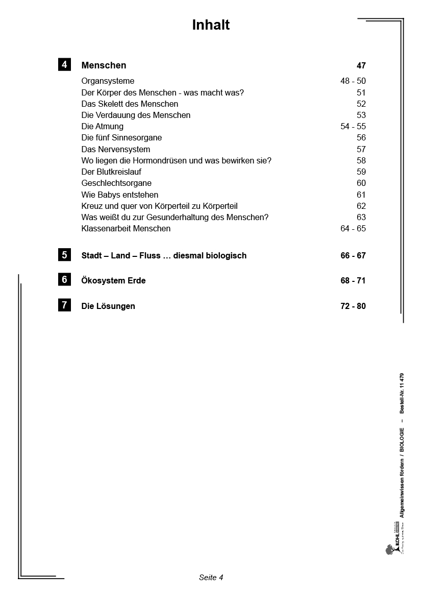 Allgemeinwissen fördern BIOLOGIE Allgemeinwissen fördern BIOLOGIE
