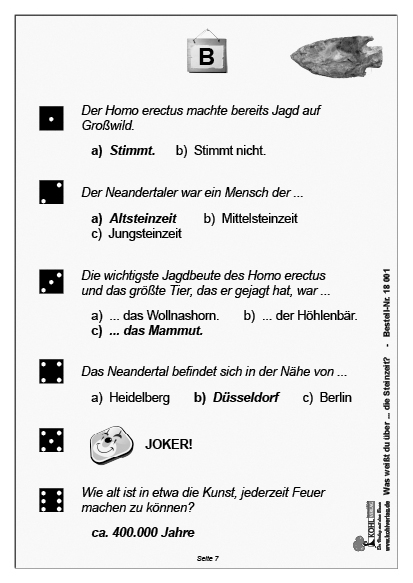 Was weißt du über ... die Steinzeit?