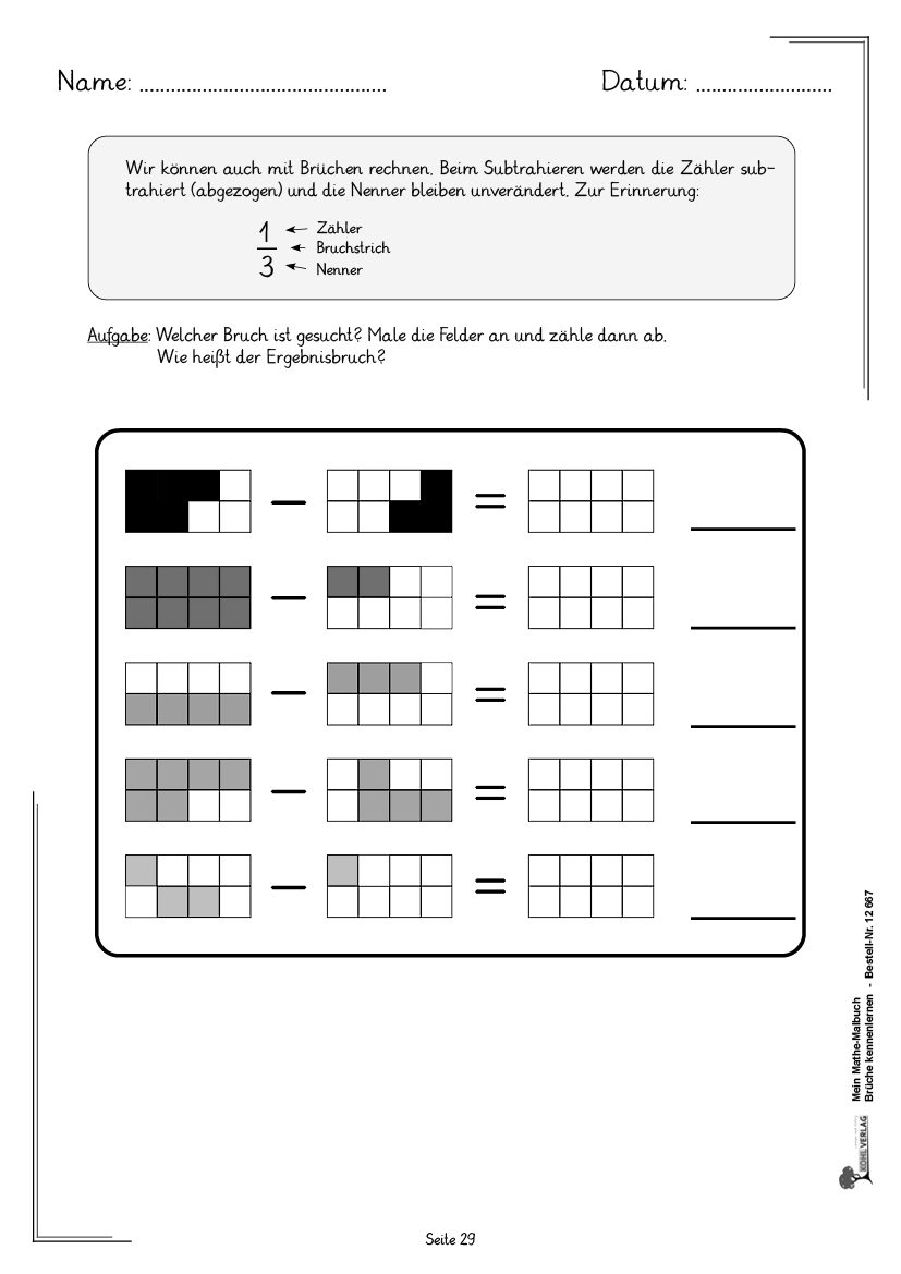 Mein Mathe-Malbuch / Band 7: Brüche kennenlernen