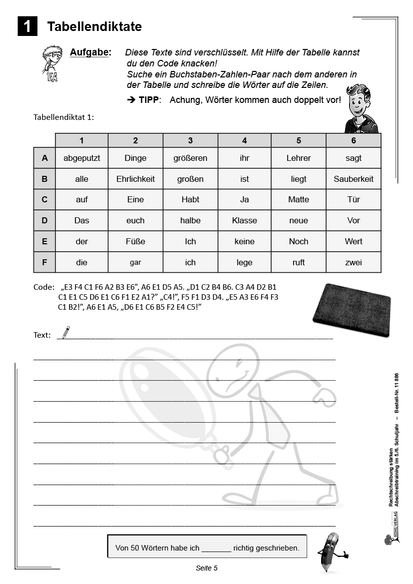 Rechtschreibung stärken - Abschreibtraining / Klasse 5-6