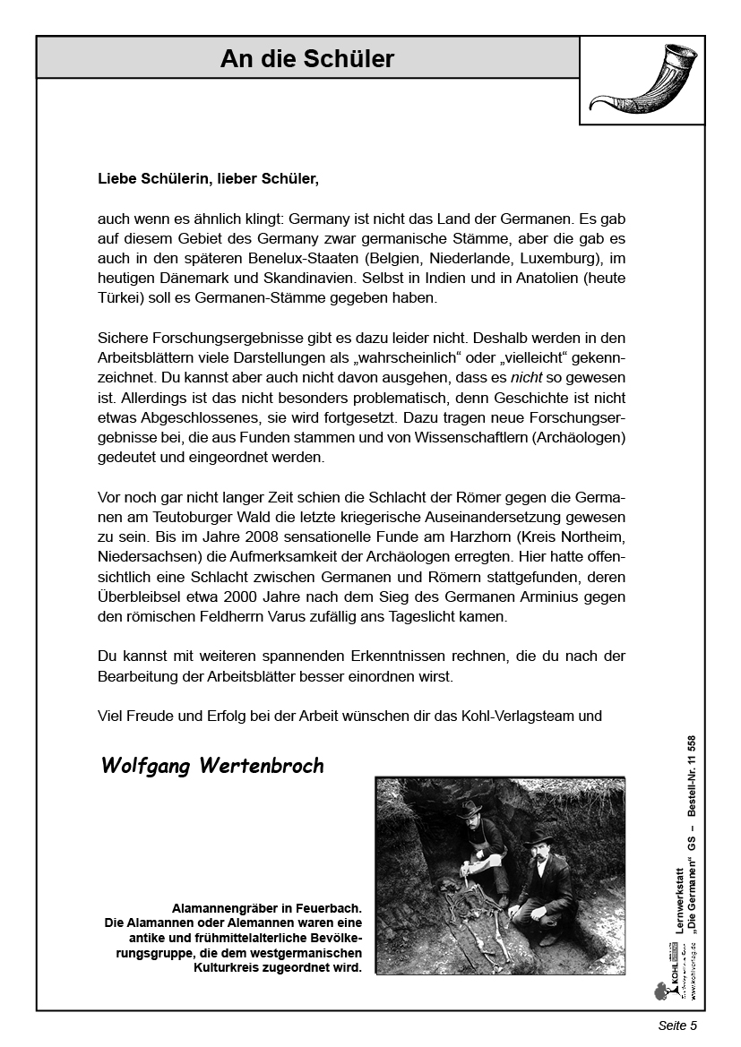 Lernwerkstatt Die Germanen / Grundschule