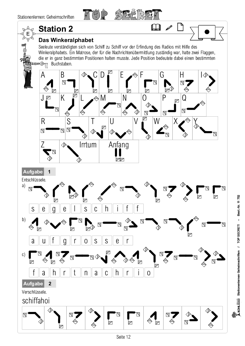 Stationenlernen Geheimschriften - TOP SECRET