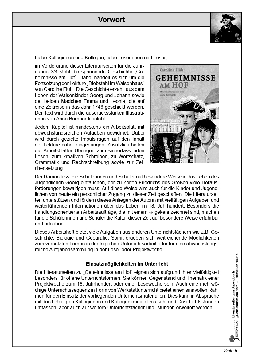 Geheimnisse am Hof - Literaturseiten