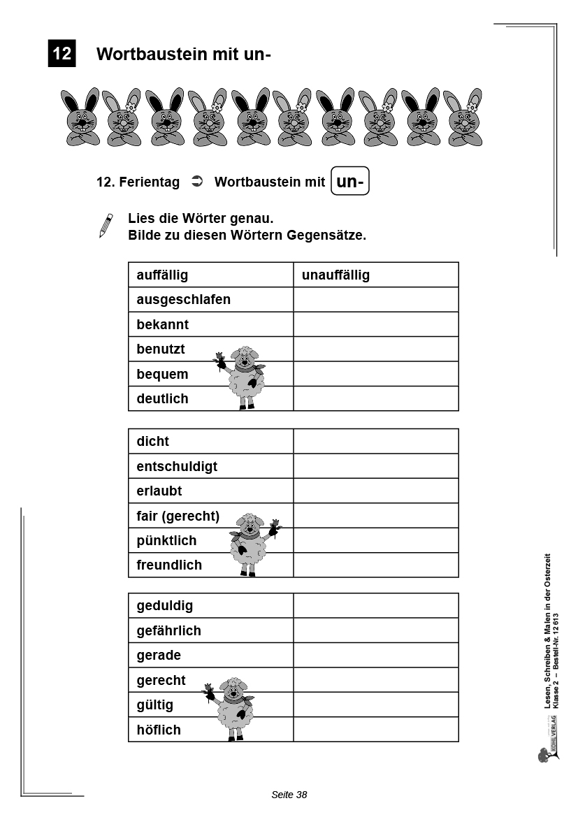 Lesen, Schreiben & Malen ... in der Osterzeit / Klasse 2