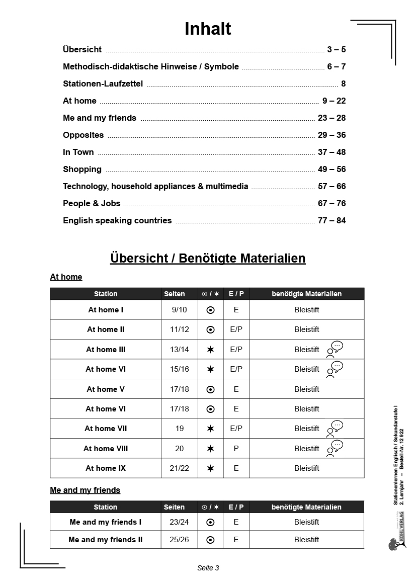 Stationenlernen Englisch / 2. Lernjahr