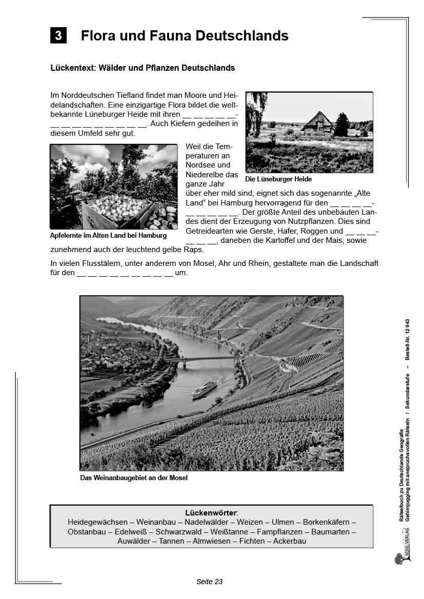 Rätselbuch zu Deutschlands Geografie