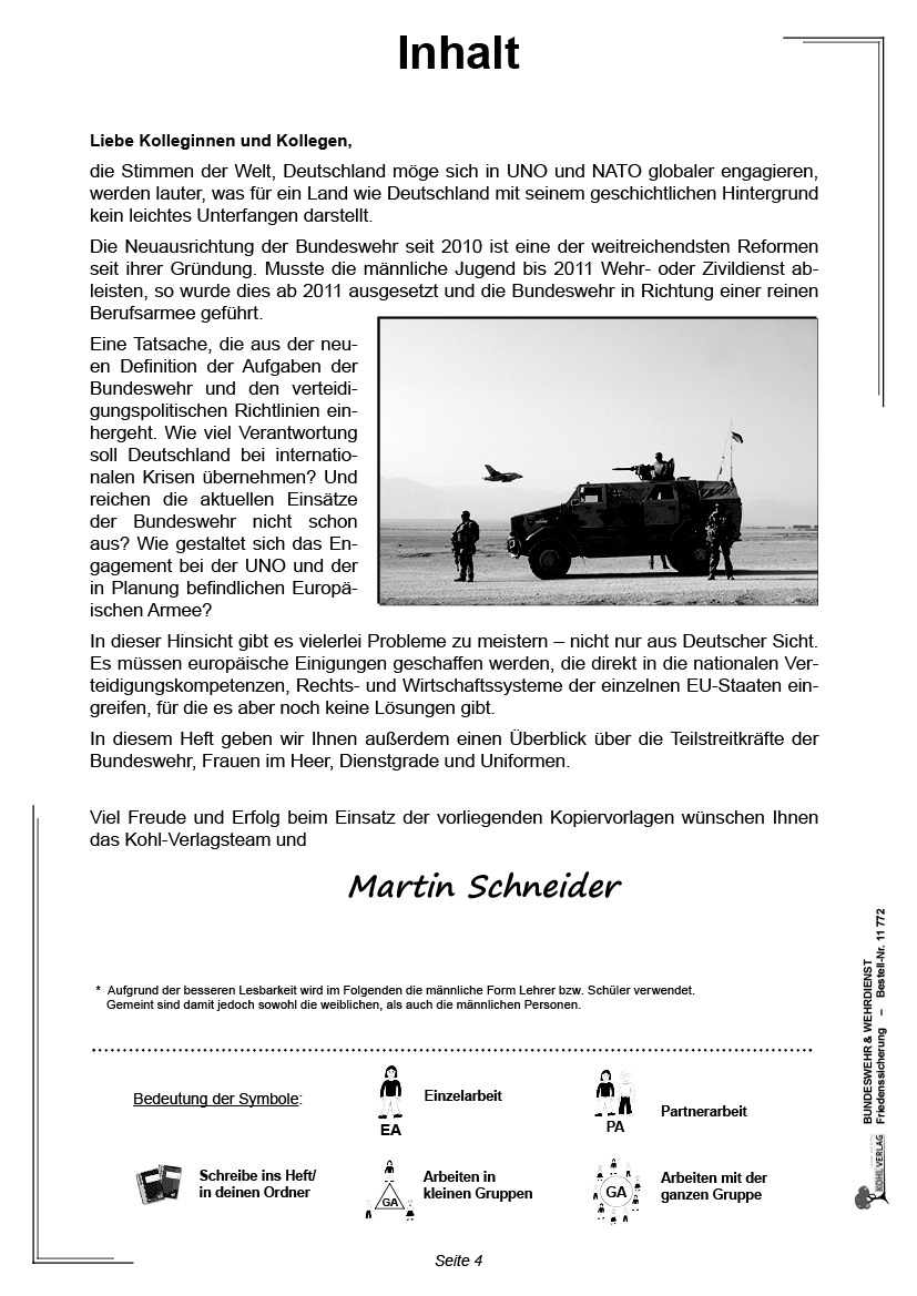 Bundeswehr & Wehrdienst - Friedenssicherung