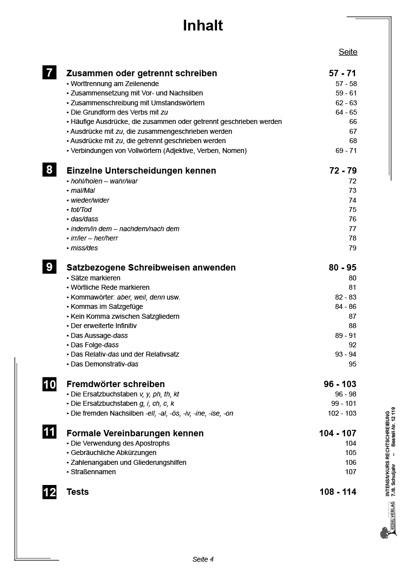 Intensivkurs Rechtschreibung / 7.-8. Schuljahr