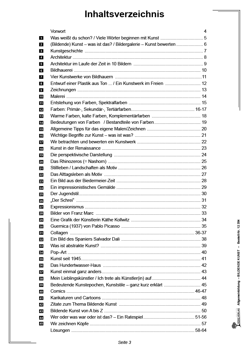 Allgemeinwissen fördern BILDENDE KUNST