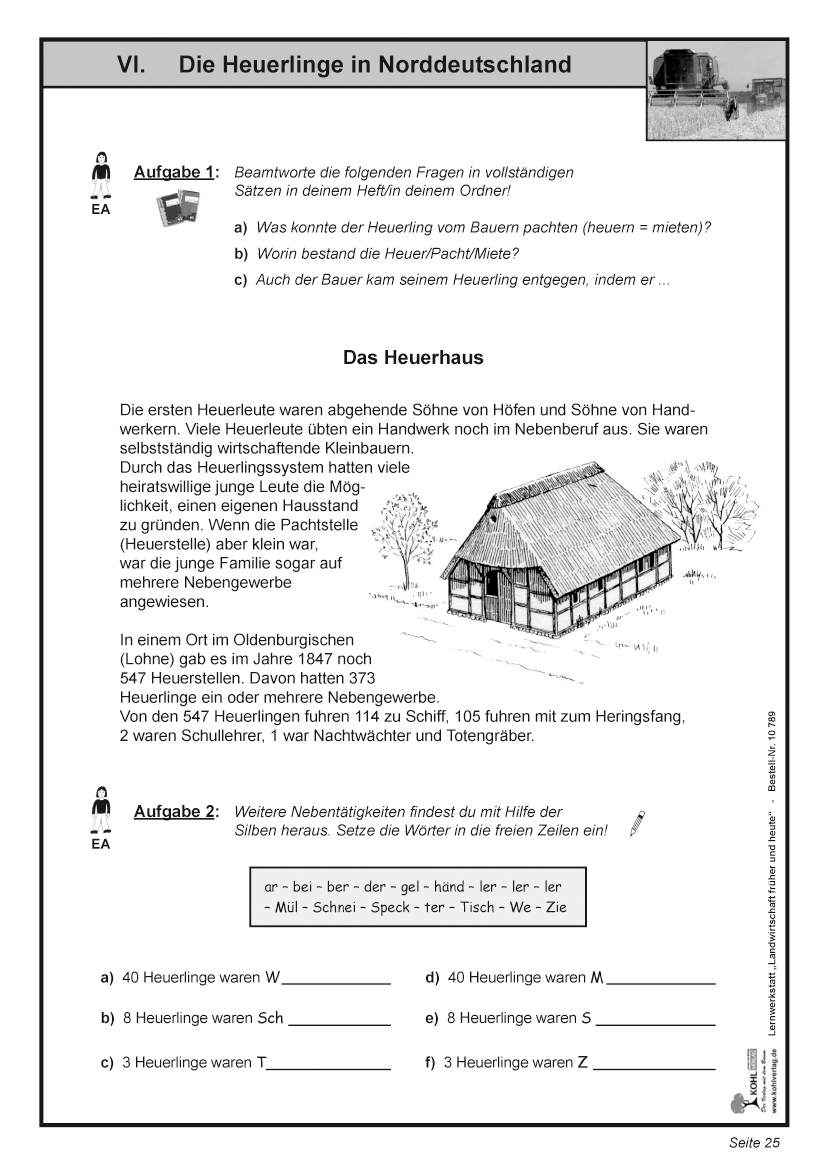 Lernwerkstatt Landwirtschaft früher und heute Lernwerkstatt Landwirtschaft früher und heute