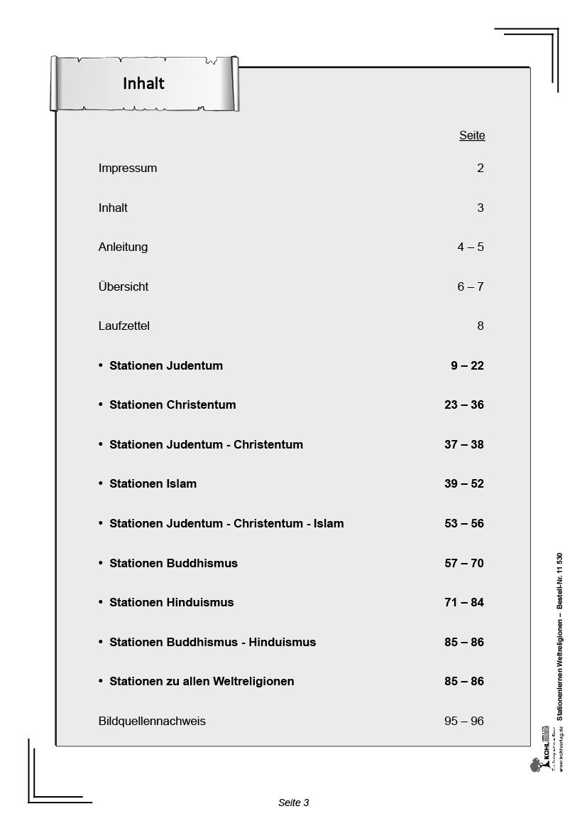 Stationenlernen Weltreligionen