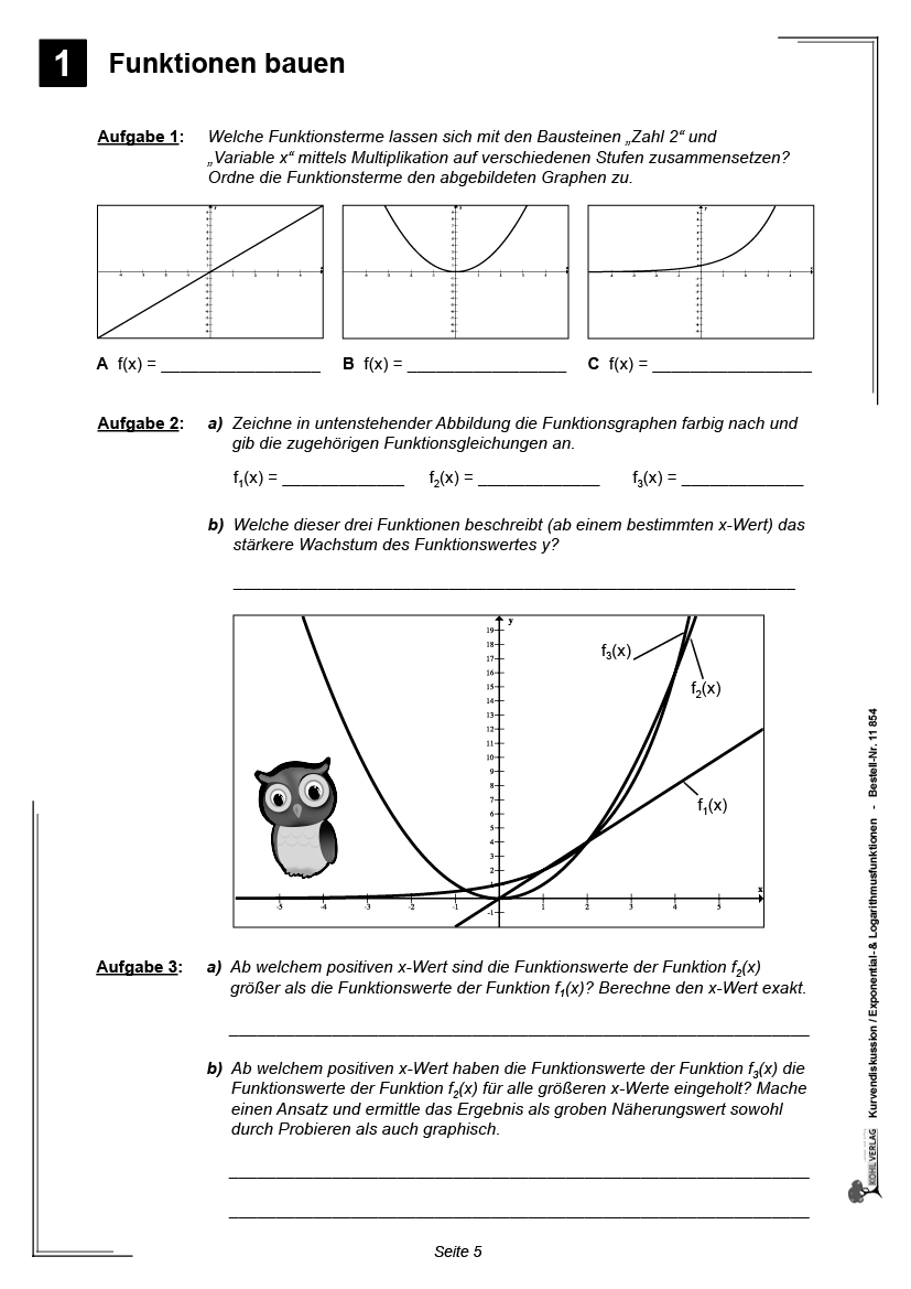 Kurvendiskussion / Exponential- & Logarithmusfunktionen - Kopiervorlagen zum Einsatz in der SEK II