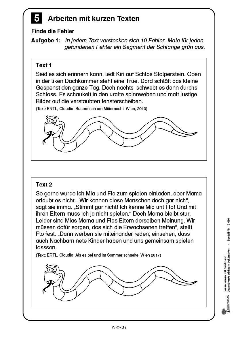 Lesen lernen mit Ferdinand