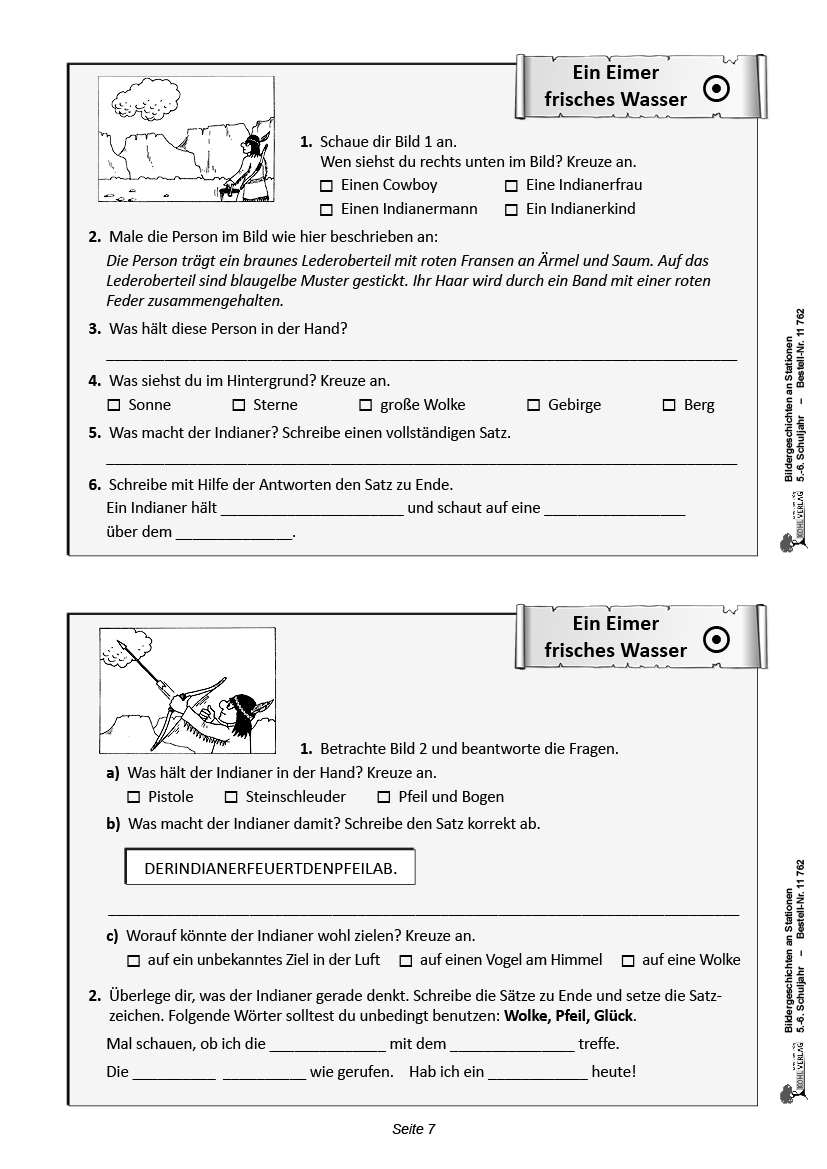 Bildergeschichten an Stationen / Klasse 5-6