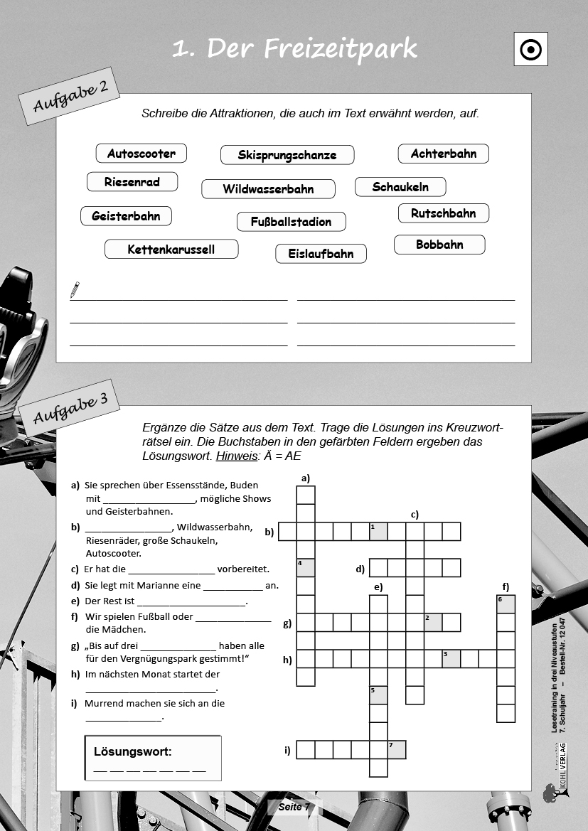 Lesetraining in drei Niveaustufen / Klasse 7