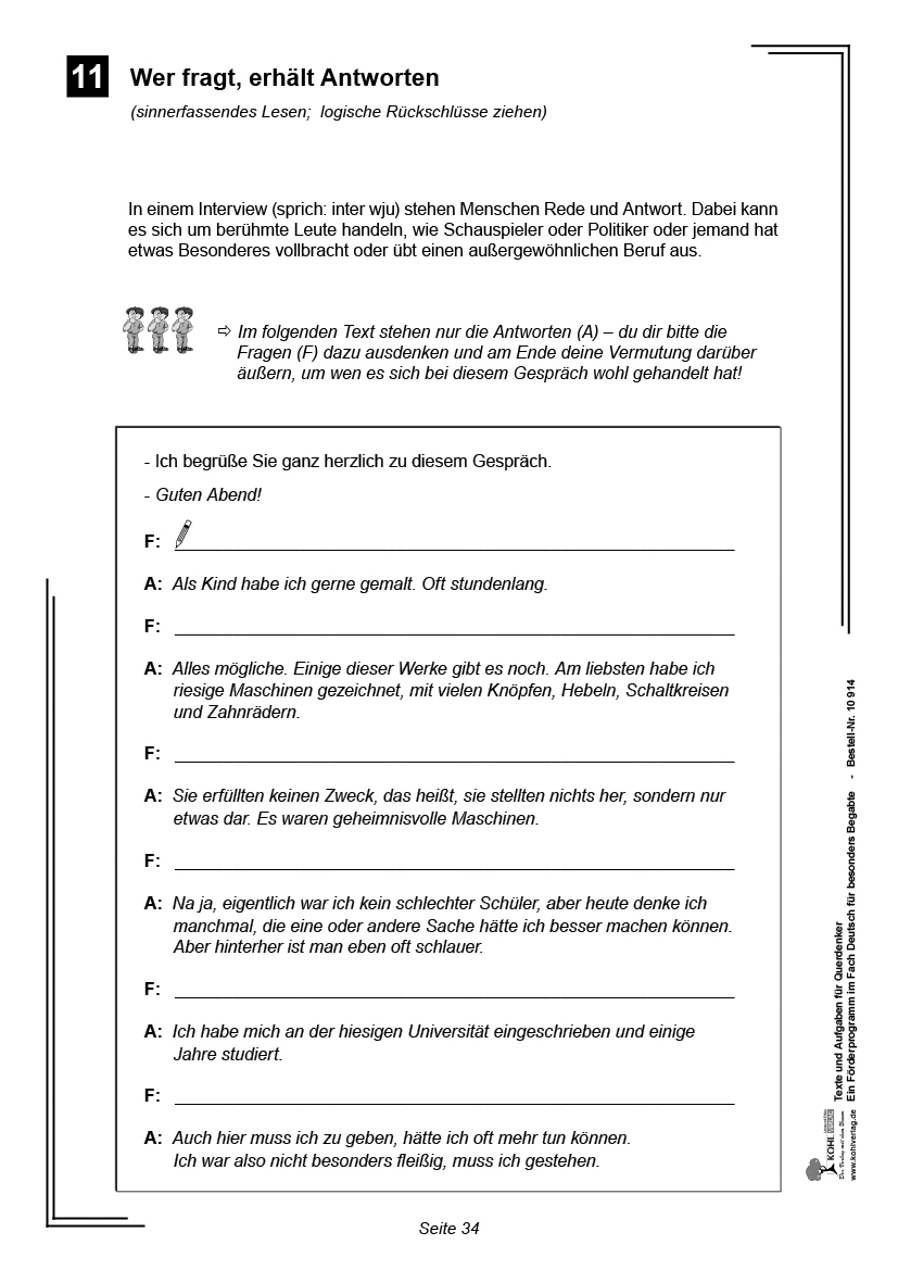 Texte und Aufgaben für Querdenker