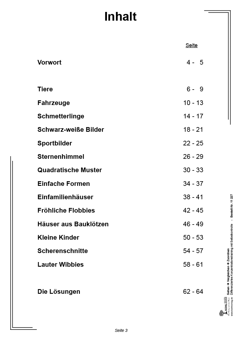 Sehen - Vergleichen - Zuordnen