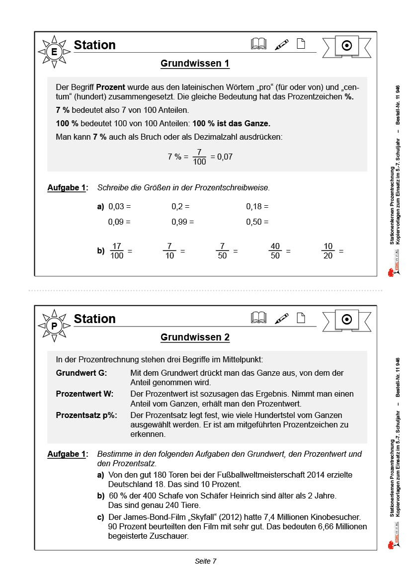 Stationenlernen Prozentrechnung