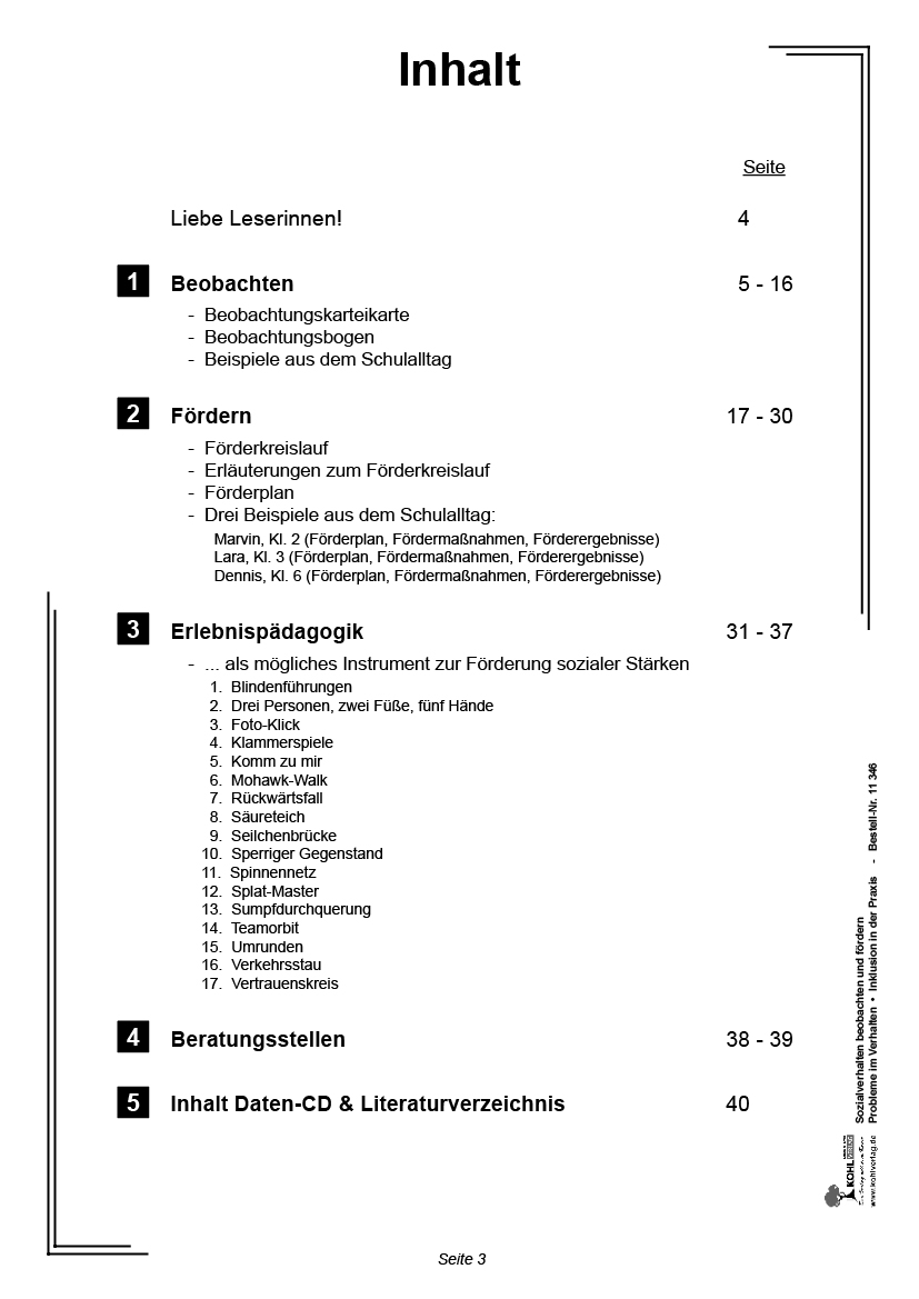 Sozialverhalten beobachten und fördern