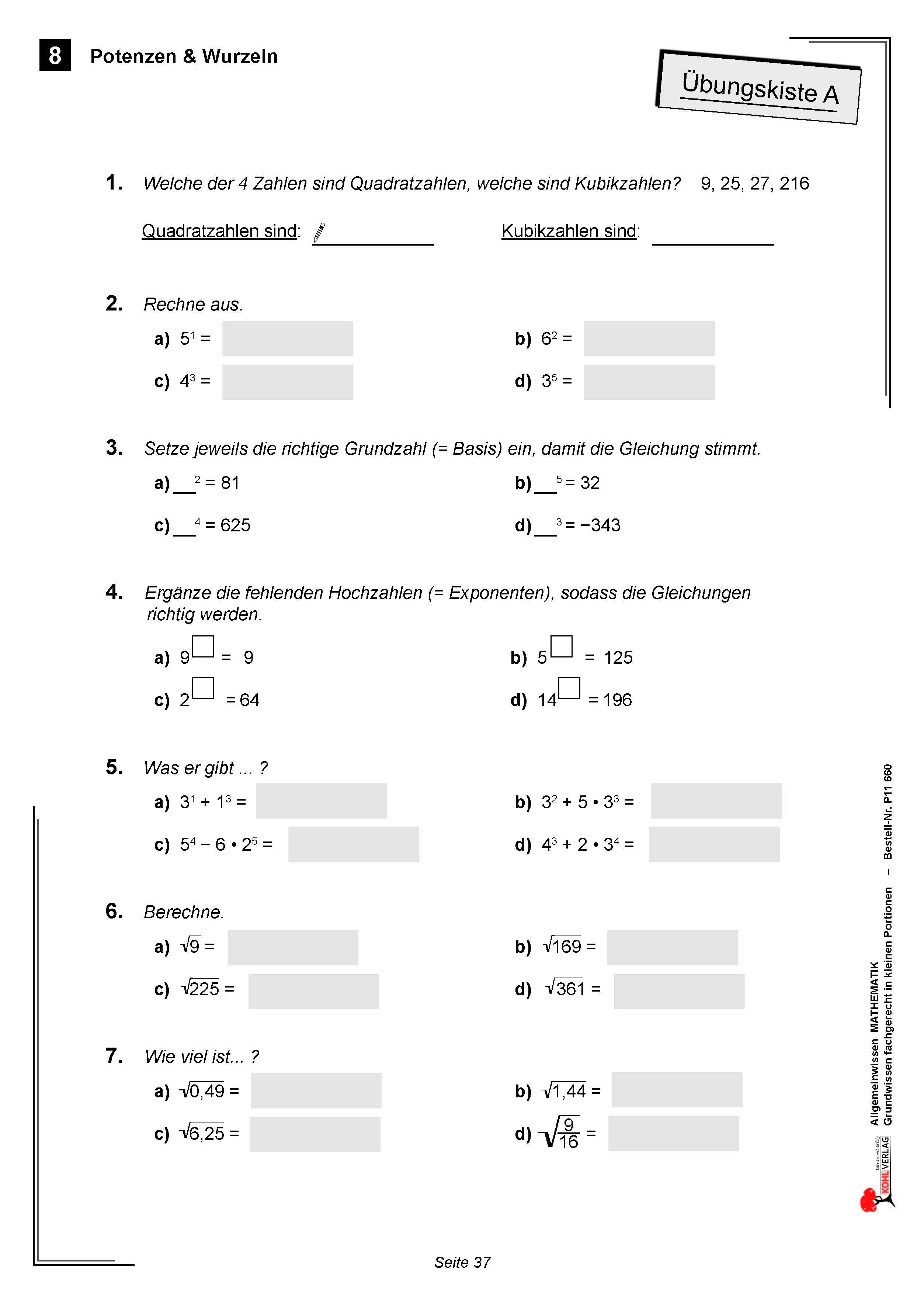 Allgemeinwissen fördern MATHEMATIK: Potenzen und Wurzeln