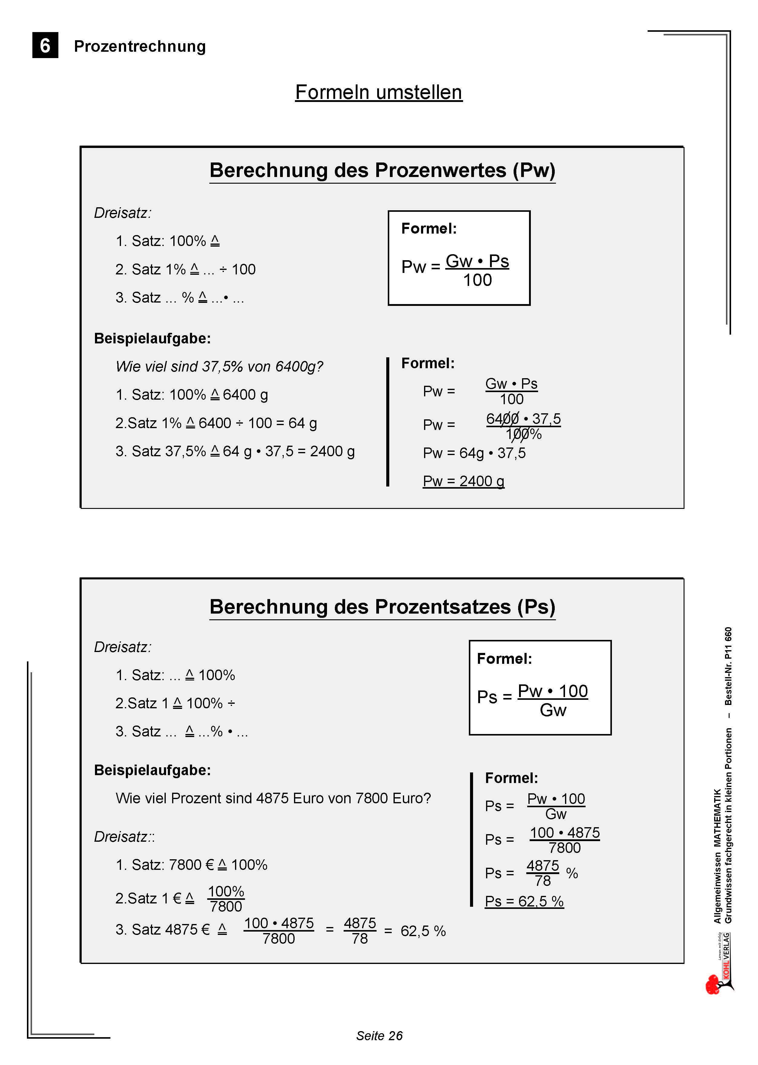 Allgemeinwissen fördern MATHEMATIK: Prozentrechnung Allgemeinwissen fördern MATHEMATIK: Prozentrechnung