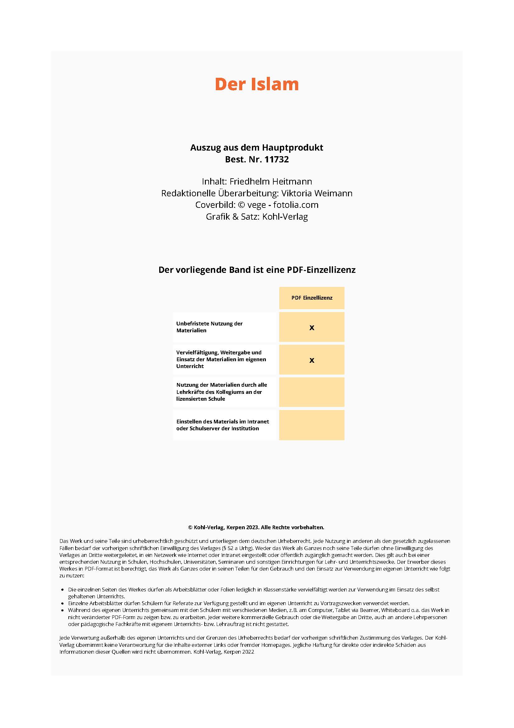 Allgemeinwissen Religion: Der Islam Allgemeinwissen Religion: Der Islam